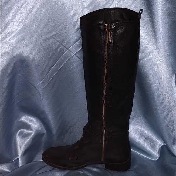 TORY BURCH Black Knee High Leather Boots 8 M - Picture 4 of 8